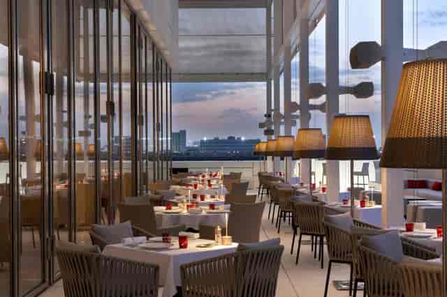 La Brasserie in Fouquet's Abu Dhabi, modern dining space for upscale events and private dinners.