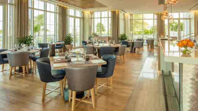 Private dining area with modern decor, perfect for events and gatherings.