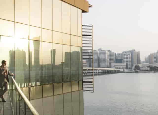 Modern terrace with skyline view at Four Seasons Abu Dhabi for corporate events.