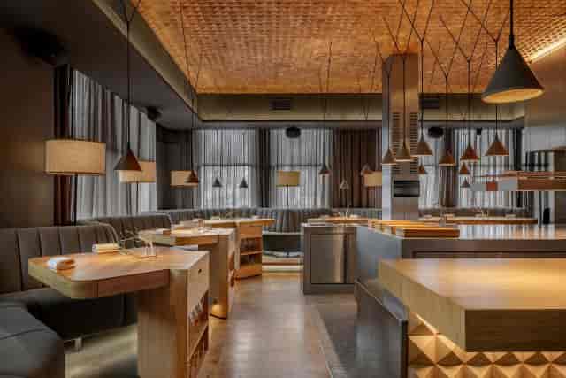 Private dining room in Group 212, modern decor for upscale events and intimate gatherings.