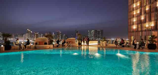 Rooftop venue at Al Hosn, Four Seasons Abu Dhabi, perfect for evening cocktails and events.