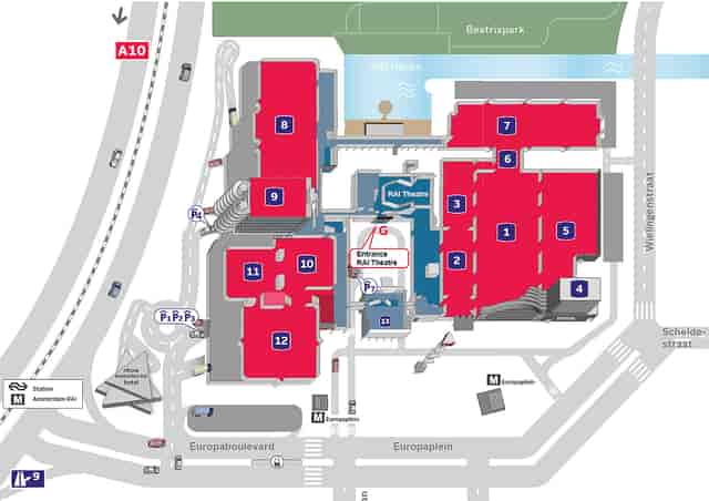 RAI Amsterdam Theatre layout for meetings, events with breakout spaces and accessibility.
