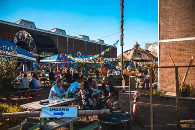 Vibrant outdoor venue in IJver Amsterdam, perfect for casual gatherings and events.