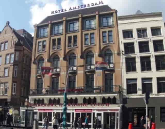 Brasserie De Roode Leeuw, elegant venue with balconies, ideal for conferences and events.
