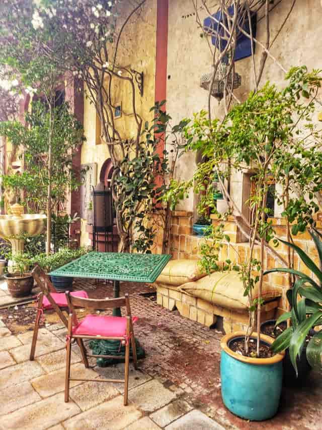 Charming outdoor seating at East West Atelier, ideal for gatherings and events.