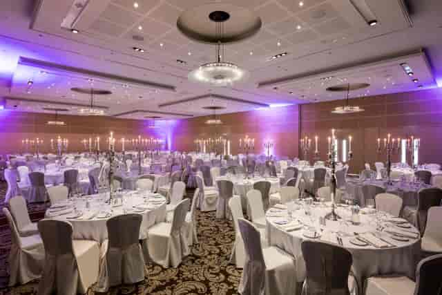 Elegant banquet hall at Apollo Hotel Amsterdam for upscale weddings and events.