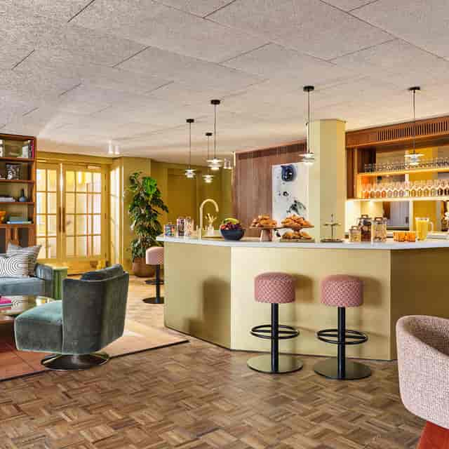 Stylish Pantry Kitchen at The Hoxton, Amsterdam: modern bar for events and networking.