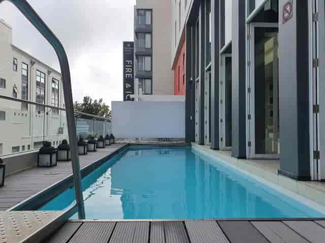 Rooftop pool at Protea Hotel Fire & Ice, ideal for networking events and gatherings.