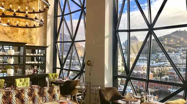 Granary Café in The Silo Hotel with modern windows, ideal for upscale events and meetings.