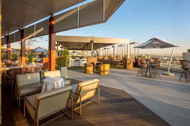 Stylish rooftop venue Opal at The Maslow Time Square for upscale events and gatherings.