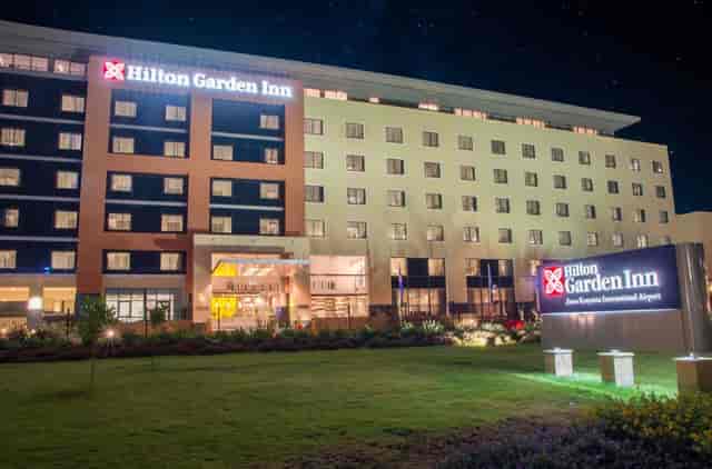 Hilton Garden Inn Nairobi Airport venue with modern exterior for corporate events.