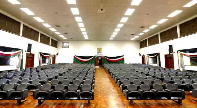 Spacious auditorium in KSMS Conference Centre, ideal for conferences and events.