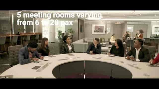 Modern Media Hub meeting space with five rooms for corporate events and collaboration.