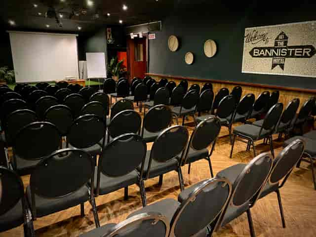 Bar at The Bannister Hotel meeting room, ideal for presentations and workshops.