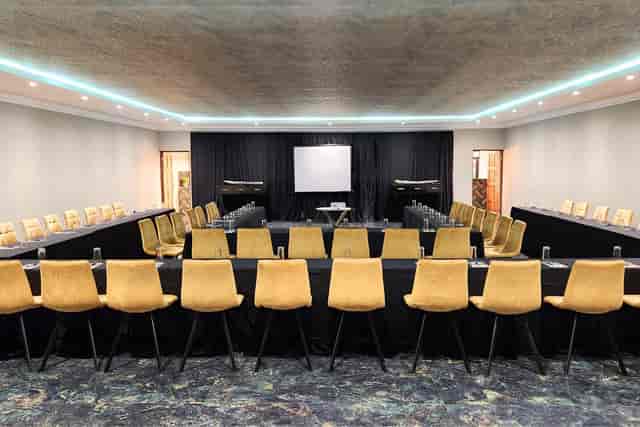 U-shaped seating in FNB Conference Centre for effective workshops and seminars.