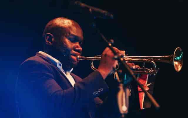 Musician playing trumpet at Nairobi International Jazz Festival live event
