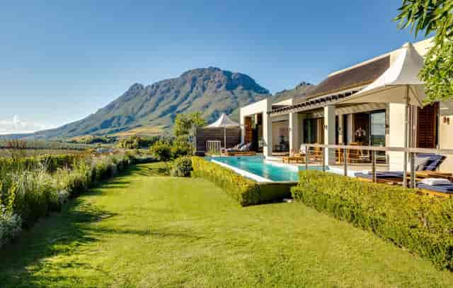 Owner's Villa at Delaire Graff Estate: elegant outdoor venue for events and meetings.