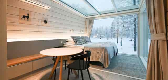 Multifunctional room at Northern Lights Ranch with large windows for retreats and workshops.