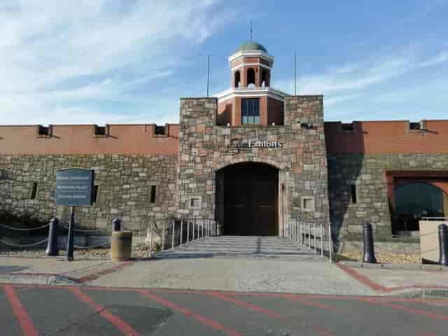 Grand Arena entrance at GrandWest, featuring modern stone architecture for events.