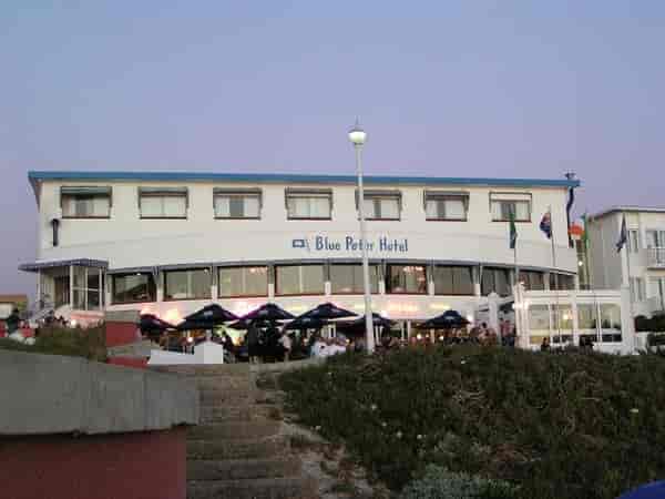 Bar at Blue Peter Hotel, coastal venue with outdoor seating for events and meetings.