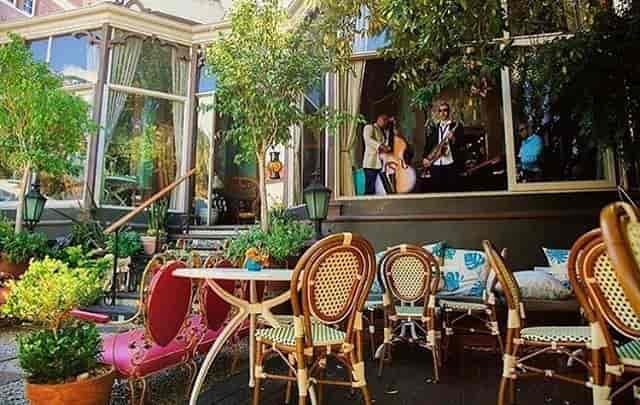 Garden at Kloof Street House with lush greenery for weddings and intimate gatherings.