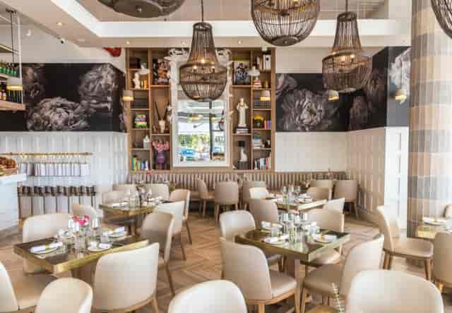 Chic restaurant venue with modern decor for intimate gatherings and corporate events.