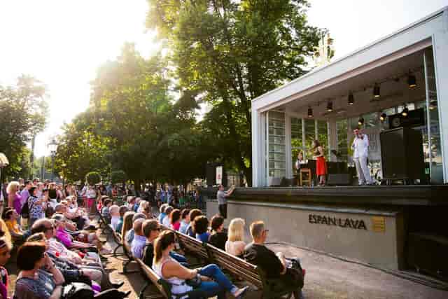 Vibrant outdoor performance at A-stage, Annantalo, perfect for concerts and festivals.