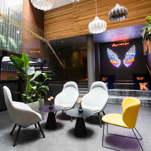 Klaus K Bar & Lounge with modern furnishings for networking and events.