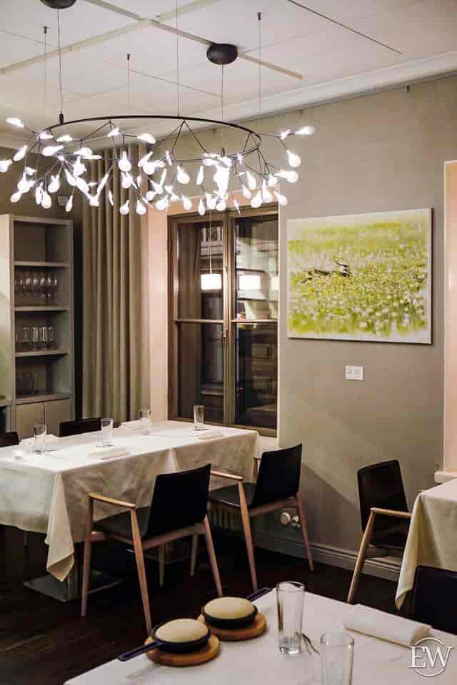 Intimate meeting space in Ravintola Olo, featuring elegant decor for small events.
