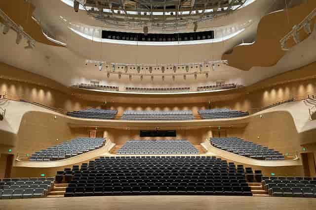 Modern auditorium at National Centre for the Performing Arts, ideal for concerts and conferences.