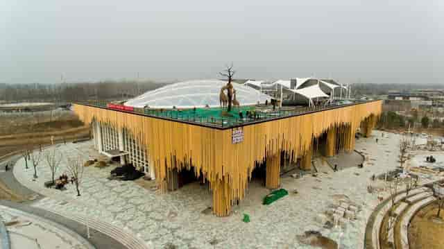 Modern Cultural Performance Zone in Beijing Garden Expo Park for events and gatherings.