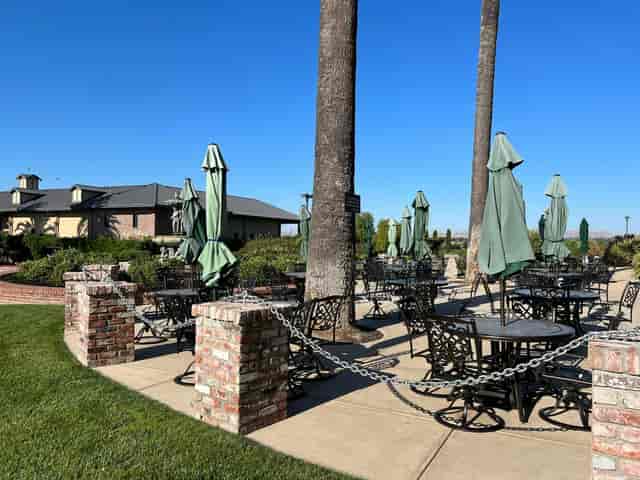 Wedding Suite at Palm Event Center with outdoor patio and lush greenery for receptions.