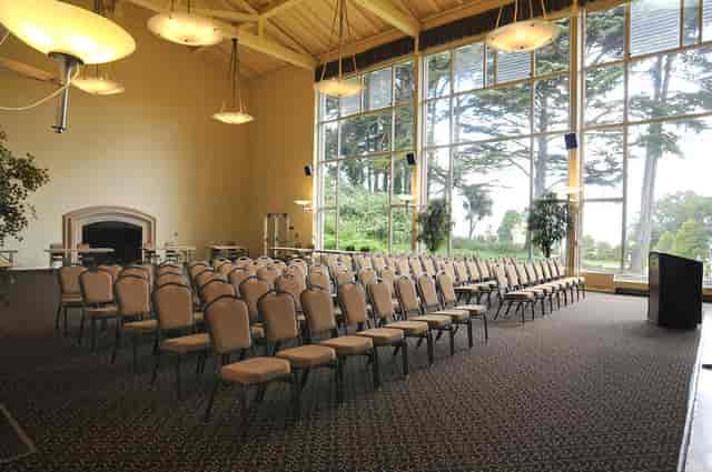Ventana Room event space with scenic views, ideal for conferences and gatherings.