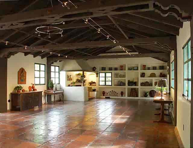 Spacious Board Room at Allied Arts Guild with high ceilings for meetings and events