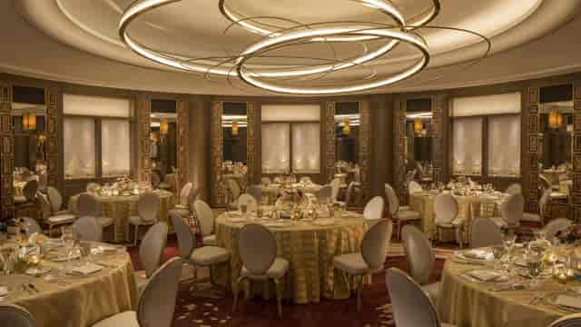 Elegant UN Ballroom at Ten Trinity Square, ideal for upscale corporate events and dinners.