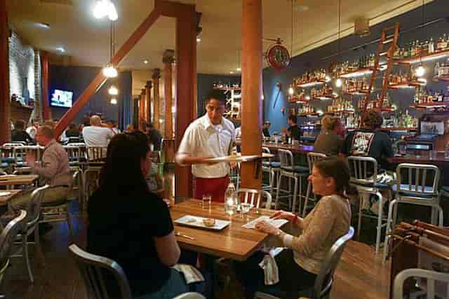 Martins West Gastropub dining area, warm lighting, events venue, casual gatherings