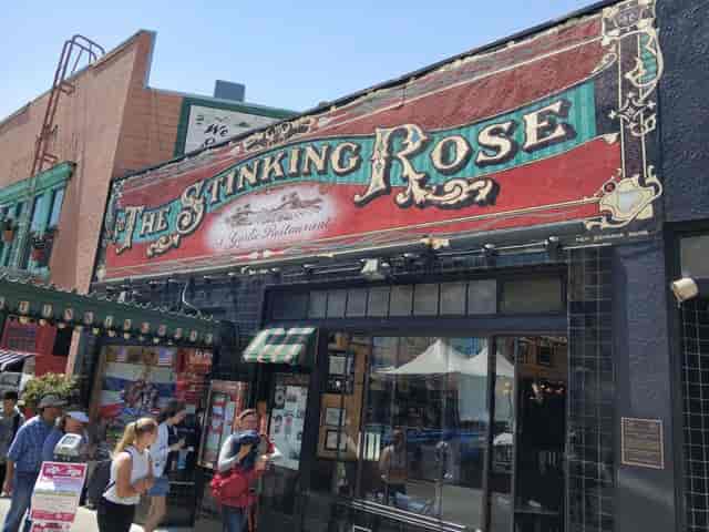 The Stinking Rose Restaurant with vibrant facade, perfect for special events and gatherings.