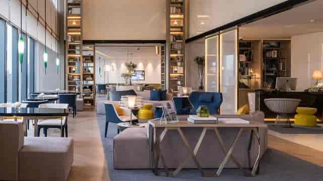 Stylish lounge at InterContinental Beijing, perfect for networking events and meetings.