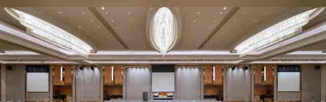 Elegant Grand Ballroom ABC at Crowne Plaza Beijing, ideal for conferences and banquets.