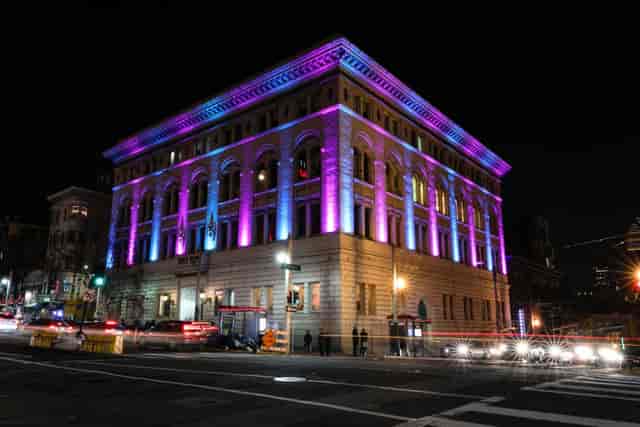 Regency Center in San Francisco, illuminated venue for upscale corporate events and galas.