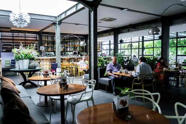 Exclusive dining area in FJ Bistro & Deli, perfect for networking and intimate meetings.