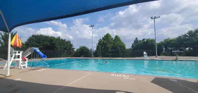 Outdoor swimming pool in Houston, perfect for summer events and gatherings.