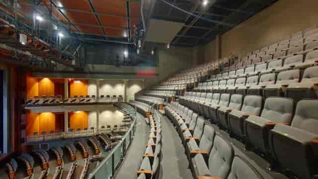 Meymandi Concert Hall amphitheater with tiered seating for performances and conferences.