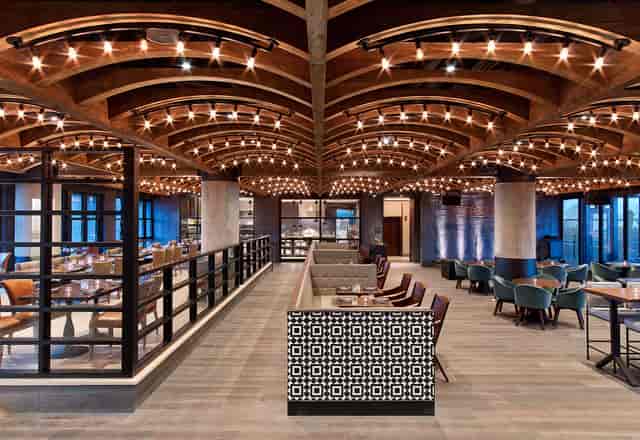 Stylish event space at Geraldine’s, featuring modern design for corporate and social gatherings.