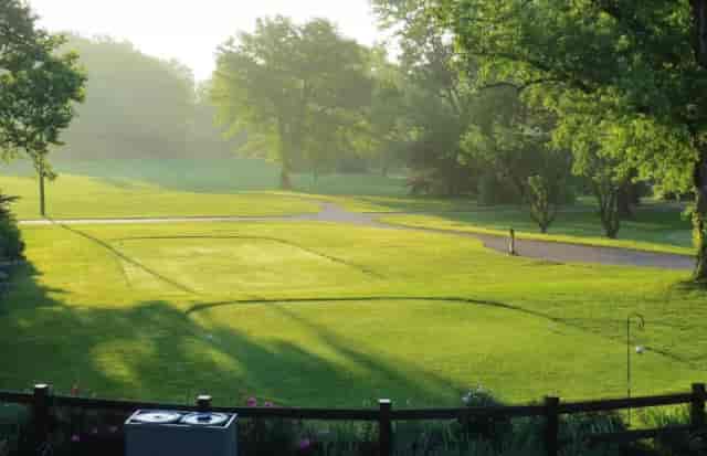 Westwood Golf Club outdoor banquet facility, lush landscape ideal for weddings and events.