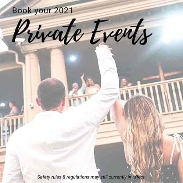 Couple celebrating joyfully at a private event in Willow Fork Country Club.