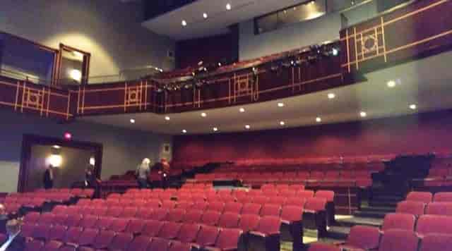 Henry LaBrun Studio theater with tiered seating for performances and events in Wortham Center