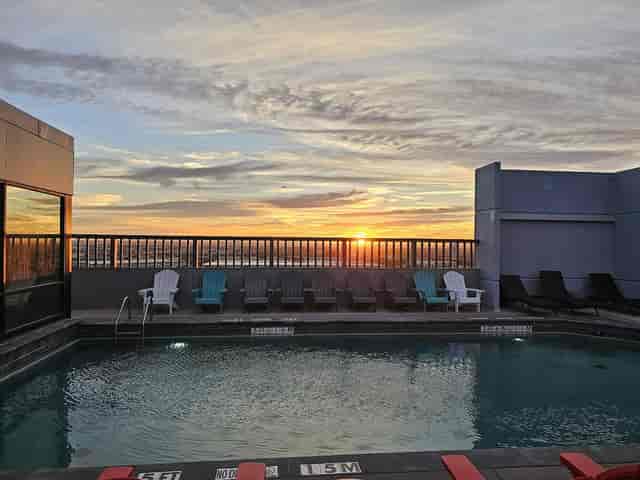 Dogwood rooftop pool at The Westin Dallas, perfect for sunset networking events.