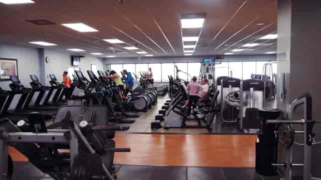 Fitness center in Dallas Athletic Club, modern gym for wellness events and corporate retreats.