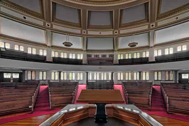 St. Paul's UMC auditorium with tiered seating for events and presentations.